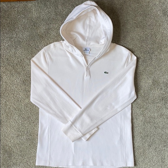 Lacoste Other - Lacoste🐊 Two-Button Thermal Hooded Sweater Sz 5
